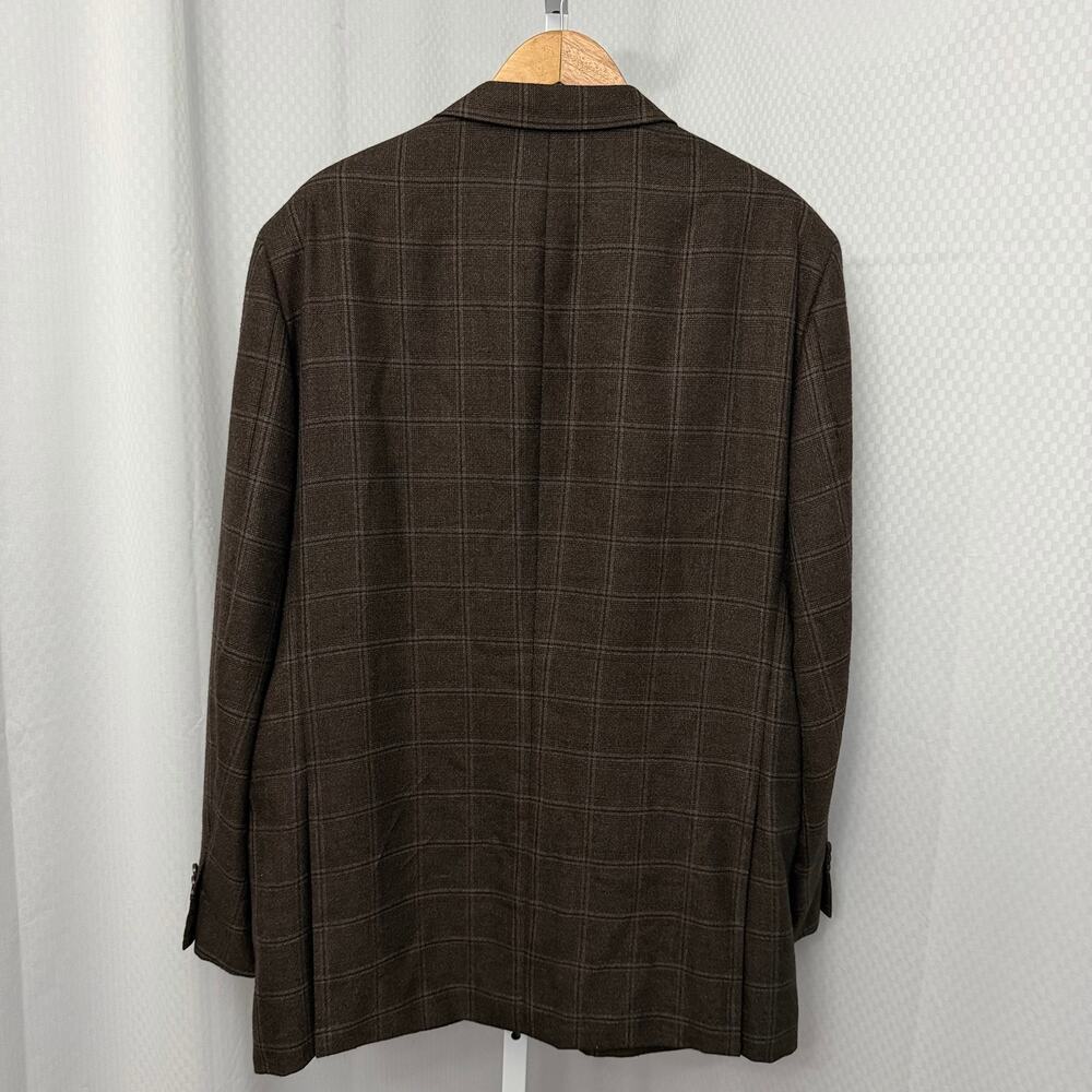 Loro Piana Cashmere Blazer Mens 48 L Brown Windowpane Sport Coat John Nordstrom - Picture 13 of 16